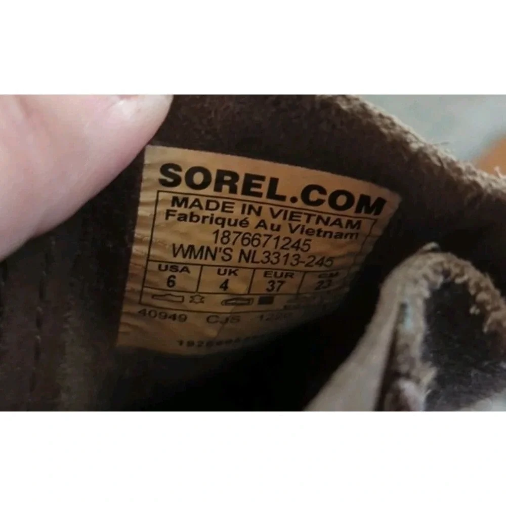 Sorel‎ Evie Women's Size 6 Grey Wedge Pull-on Suede Booties